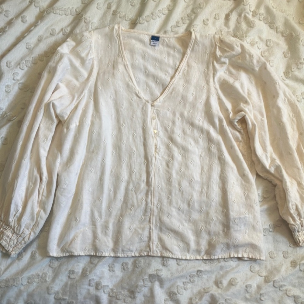 White embroidered lightweight blouse